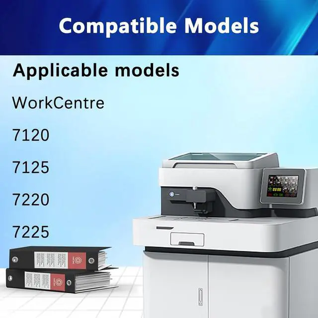 Alt view image 2 of 7 - WC7120 Toner Cartridges Compatible for Xerox WC 7120 006R01453 006R01456 006R01455 006R01454 Toner Cartridge for Xerox WorkCentre 7120 7125 7220 7225 Printers Cyan