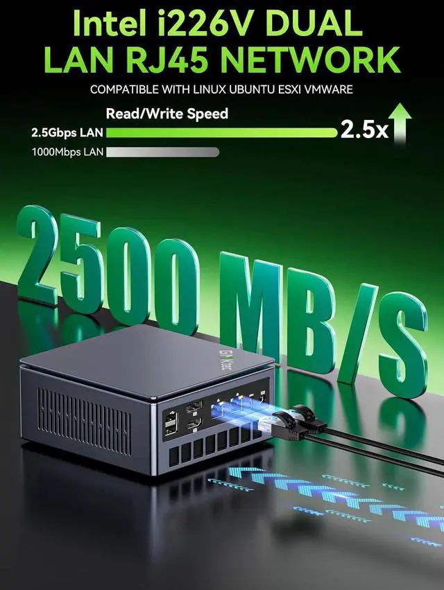 Alt view image 4 of 7 - GMKtec Mini PC Gaming AMD Ryzen 7 PRO 6850U 32GB DDR5 1TB PCle SSD I226V Dual NIC LAN 2.5G Desktop Oculink Computer, Dual USB4, HDMI 2.1, USB-C M7 Ultra