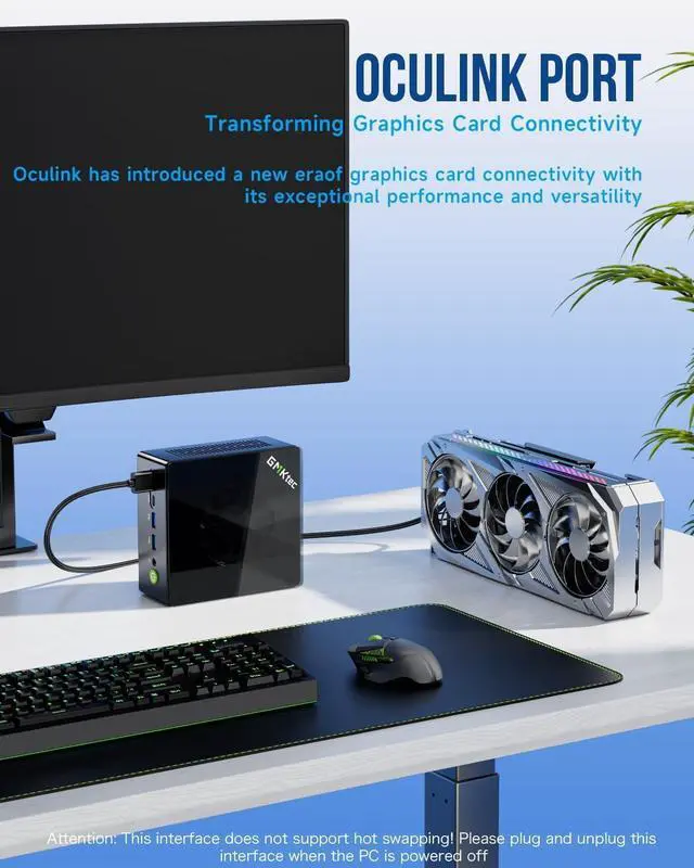Alt view image 7 of 7 - GMKtec Gaming Mini PC K8 Plus AMD Ryzen 7 8845HS(8C/16T, up to 5.1GHz) 32GB DDR5 RAM 1TB SSD, Desktop Computer Dual NIC 2.5G, HDMI 2.1, USB4