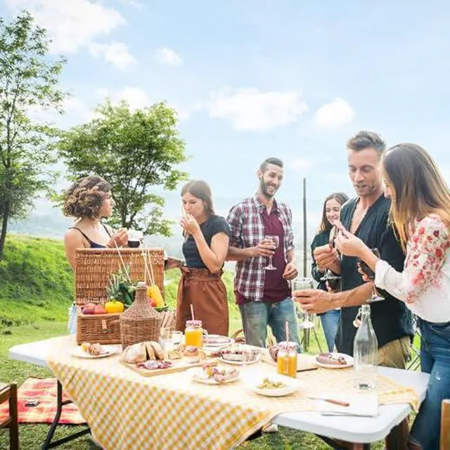 Alt view image 7 of 7 - VINGLI 6 Foot Plastic Folding Table Portable Long Table for Indoor Outdoor Use Rectangular with Carrying Handle, Smooth HDPE Tabletop, White