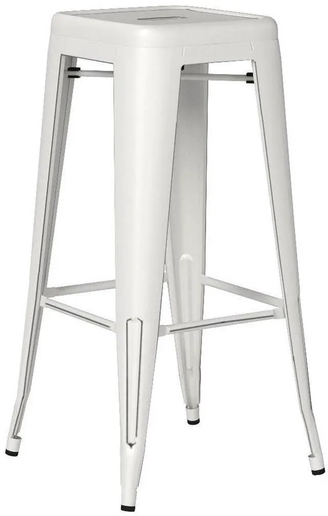 Alt view image 6 of 7 - 30 Inch Metal Bar Stools Set of 4, Counter Height Stools, Industrial Bar Chairs Patio Stool Stackable Stool for Kitchen/Dining Room/Indoor Outdoor(Distressed White, 30'' Backless)