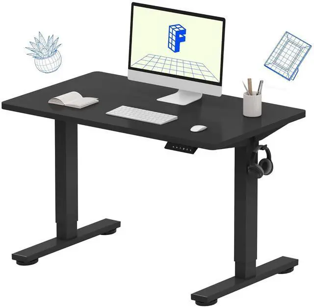 Main image of EN1 One-Piece Standing Desk, Electric Adjustable with 4 Memory Presets, 176 LBS Capacity, Stable & Quiet, Seamless Desktop for Home Office & Dual Monitors, 40"x24" Black