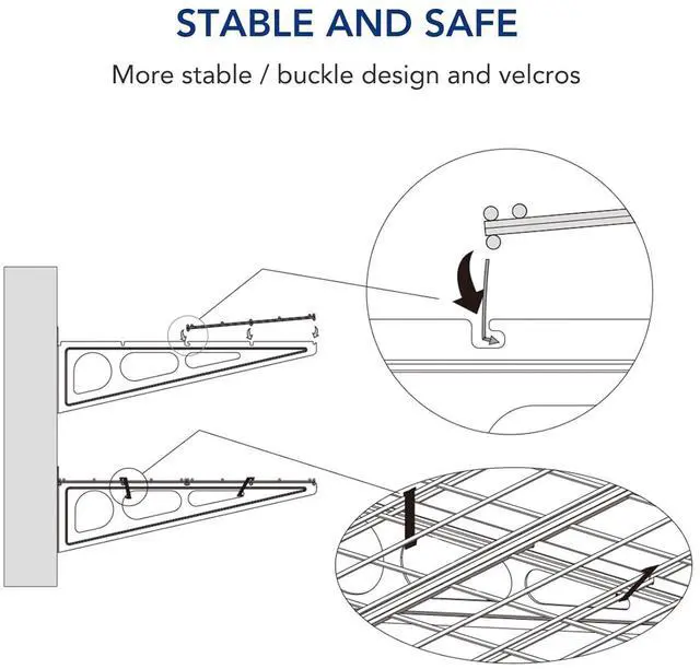 Alt view image 6 of 7 - Garage Wall Shelving, 2-Pack 1x3 ft, Includes 8 Bike Hooks, Wall Shelf Garage Organization System w/Bike Hangers, Storage Rack, Floating Shelves, 300 lbs Weight Capacity, Classic Series