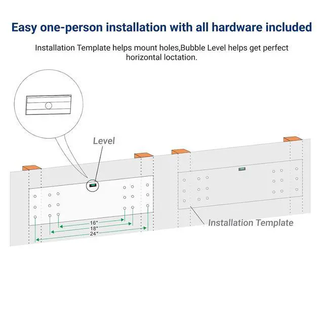Alt view image 7 of 7 - 2x6ft Garage Shelving Wall-Mounted, 1-Pack Heavy-Duty Wall Shelving, Holds Up to 400 lbs, Garage Storage Rack for Organization & Storage Bins, Black, Classic Series