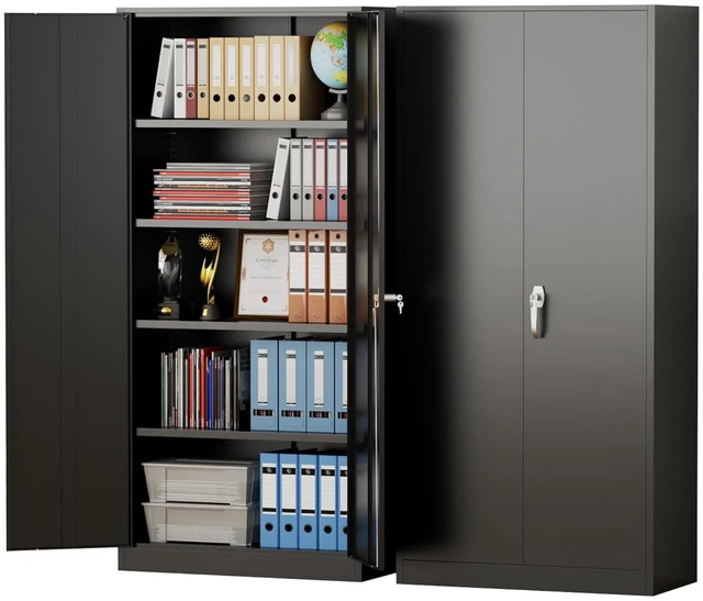 Main image of Metal Storage Cabinet, 72" Garage Cabinet with Doors and Shelves Lockable Steel Multifunctional Cabinets, Black File Cabinets for Home, Office, Garage, Warehouse(Black)