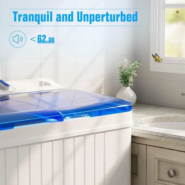 Alt view image 5 of 7 - Portable Washing Machine, 26 Lbs Compact Mini Washer and Dryer Combo,Twin Tub Laundry Washer with Spin Cycle, Soaking Function Ideal for Apartment, Dorms, RVs Camping, Blue