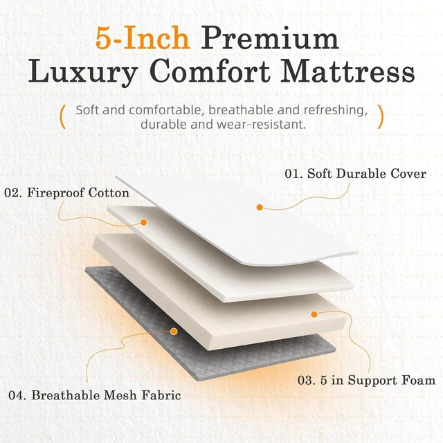 Alt view image 4 of 7 - Folding Bed with Mattress, 75" x 31" Rollaway Guest Bed Heavy Duty Metal Frame Portable Cot with Smooth Wheels for Adults Office Spare Room 5'' Memory Foam Sleepover 400 LBS Weight Capacity