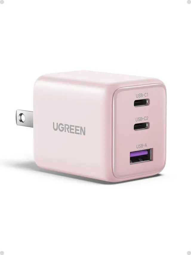 Main image of 3-Port 30W USB C Charger, GaN II Compact iPhone Charger Fast Charging, Type C Power Adapter for iPhone 17/16/15 Series, Galaxy S26/S25/24, iPad, MacBook Neo/Air, Pink