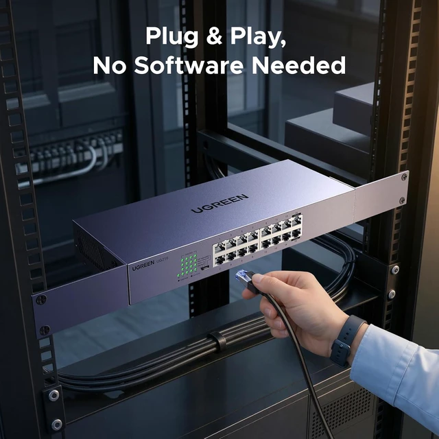 Alt view image 5 of 7 - UGREEN 16 Port Gigabit Switch, Rackmount 4 Mode Plug & Play Ethernet Switch