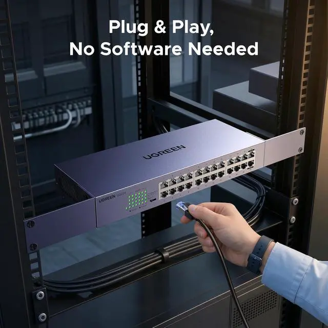 Alt view image 5 of 7 - UGREEN 24 Port Gigabit Switch, Rackmount 4 Mode Plug & Play Ethernet Switch