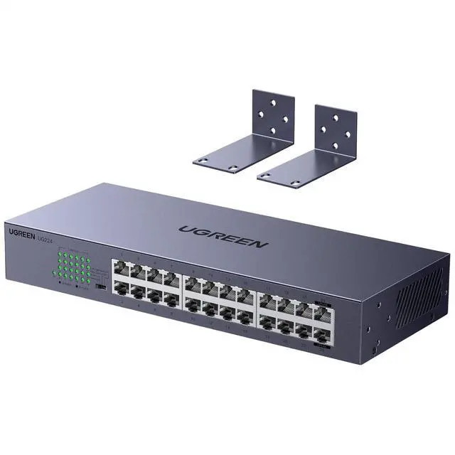 Main image of UGREEN 24 Port Gigabit Switch, Rackmount 4 Mode Plug & Play Ethernet Switch