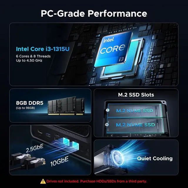 Alt view image 3 of 7 - UGREEN NAS DXP4800 Pro 4-Bay for IT Professionals, Developers & Power Users