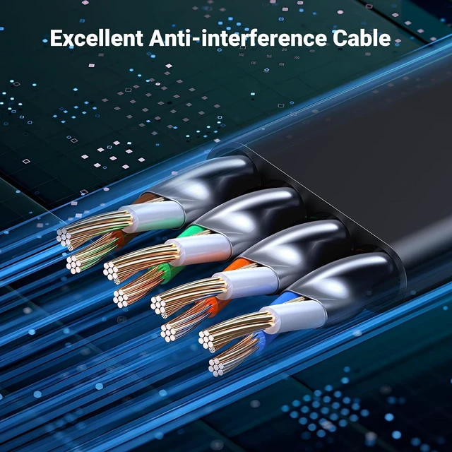 Alt view image 5 of 7 - UGREEN Cat 8 Ethernet Cable 20FT, 40Gbps 2000Mhz High Speed, Black