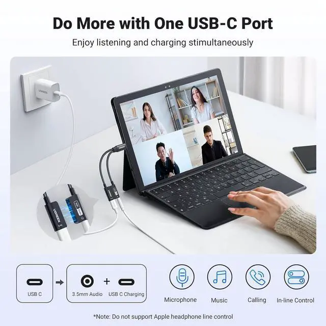 Alt view image 2 of 7 - Magnetic USB C to 3.5mm Audio Adapter and Charger 2 in 1 Hi-Res 32bit/384kHz Aux to USB C with PD 60W Fast Charging Dongle Cable for iPhone 17 Pro Max, Switch 2, Galaxy S26Ultra, iPad Pro