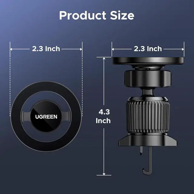 Alt view image 5 of 7 - Car Phone Mount for Magsafe Air Vent Car Mount Magnetic Phone Holder Compatible with iPhone 17 16 15 14 13 12 Pro Max, Strongest Magnet Black