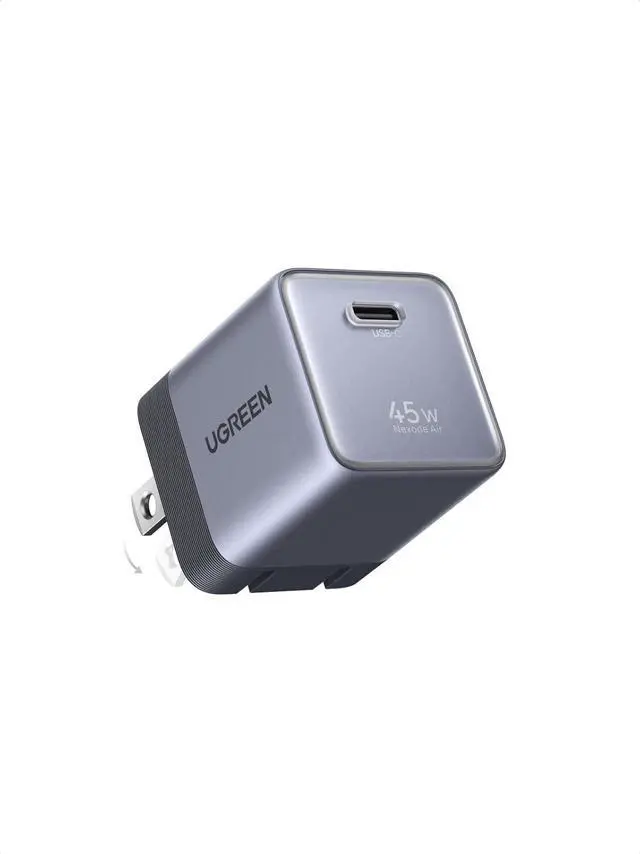 Main image of Nexode Air 45W USB C Charger Block, Foldable Plug Ultra Mini GaN Charger Fast Charging, Travel Essentials Wall Charger for iPhone 17 16, Galaxy S26/S25, iPad, Pixel, MacBook Air/Neo, Grey