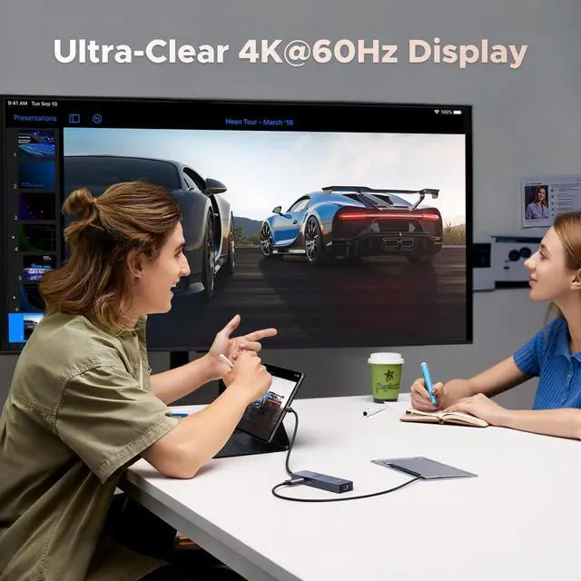 Alt view image 3 of 7 - UGREEN Revodok Pro 6 in 1 USB C Hub Gigabit Ethernet Adapter 4K 60Hz HDMI
