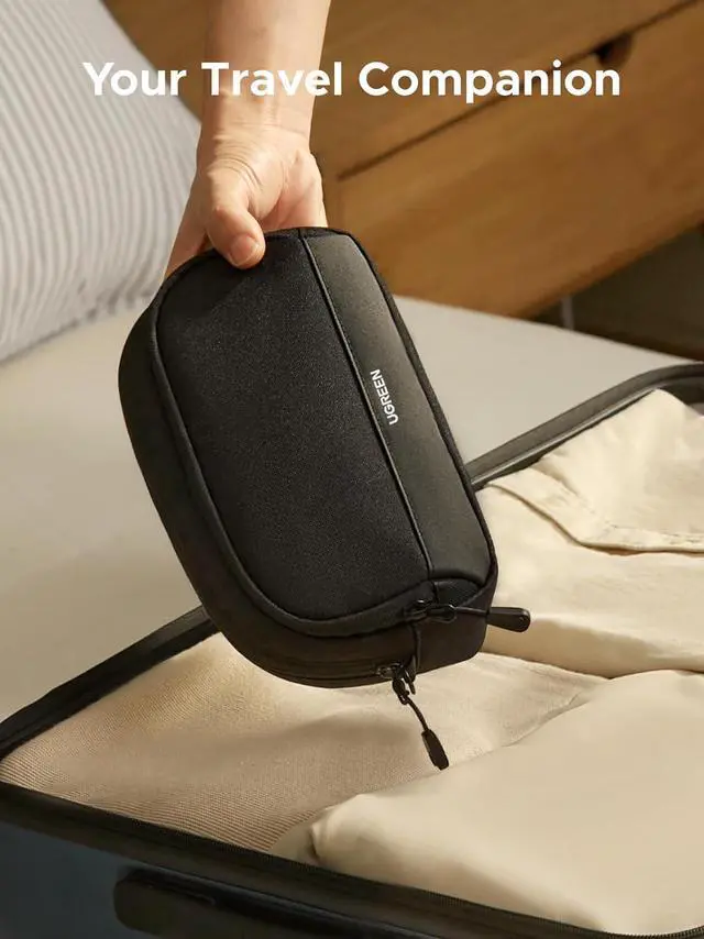 Alt view image 5 of 7 - Electronics Organizer Travel Case Bag Multifunctional Organizer Carrying Case for Cables, Cord, SD Card, Earbuds, Charger, USB Adapter, Electronic Accessories Medium Size