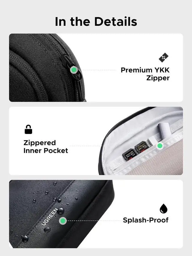 Alt view image 7 of 7 - Electronics Organizer Travel Case Bag Multifunctional Organizer Carrying Case for Cables, Cord, SD Card, Earbuds, Charger, USB Adapter, Electronic Accessories Medium Size