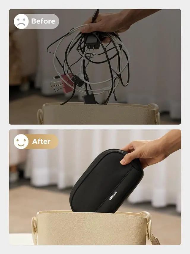 Alt view image 4 of 7 - Electronics Organizer Travel Case Bag Multifunctional Organizer Carrying Case for Cables, Cord, SD Card, Earbuds, Charger, USB Adapter, Electronic Accessories Medium Size