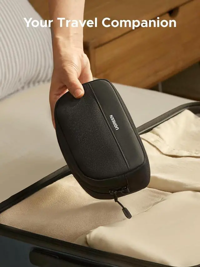 Alt view image 5 of 7 - Electronics Organizer Travel Case Bag Multifunctional Organizer Carrying Case for Cables, Cord, SD Card, Earbuds, Charger, USB Adapter, Electronic Accessories Small Size