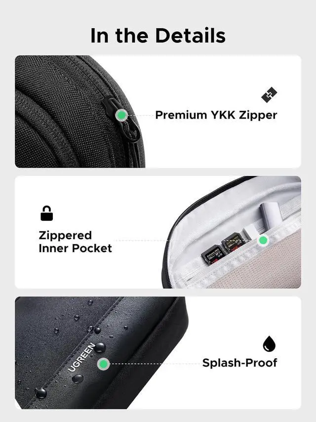 Alt view image 7 of 7 - Electronics Organizer Travel Case Bag Multifunctional Organizer Carrying Case for Cables, Cord, SD Card, Earbuds, Charger, USB Adapter, Electronic Accessories Small Size