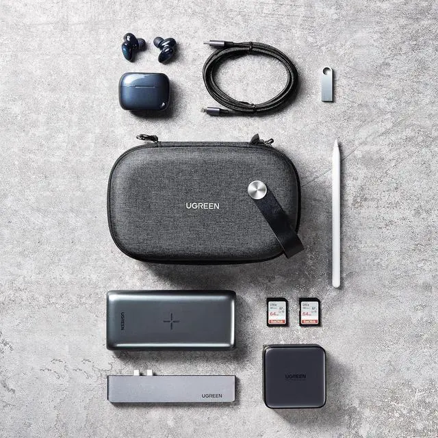 Alt view image 3 of 7 - Electronic Organizer Travel Case Pouch Bag Accessories Portable Waterproof Storage Bag Travel Essentials with Cable USB Flash Drive Charger External Battery Memory Card