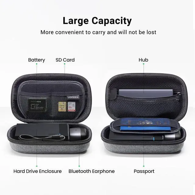 Alt view image 7 of 7 - Electronic Organizer Travel Case Pouch Bag Accessories Portable Waterproof Storage Bag Travel Essentials with Cable USB Flash Drive Charger External Battery Memory Card