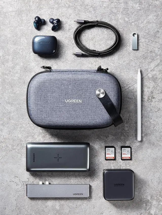 Alt view image 5 of 7 - Electronic Organizer Travel Case Pouch Bag Accessories Portable Waterproof Storage Bag Travel Essentials with Cable USB Flash Drive Charger External Battery Memory Card