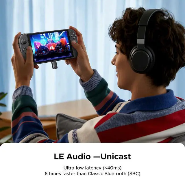 Alt view image 4 of 7 - USB-C Bluetooth Adapter for PS5, Gaming Consoles & PC, Bluetooth 6.0 Transmitter with LE Audio, aptX Adaptive/HD/aptX/SBC, Dual Pairing & One-to-Many Broadcast for Wireless Headphones Speakers