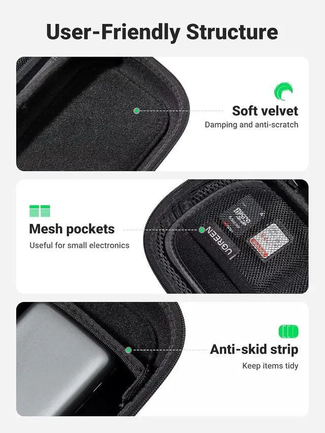 Alt view image 3 of 7 - Electronic Organizer Travel Case Pouch Bag Accessories Portable Waterproof Storage Bag Travel Essentials with Cable USB Flash Drive Charger External Battery Memory Card
