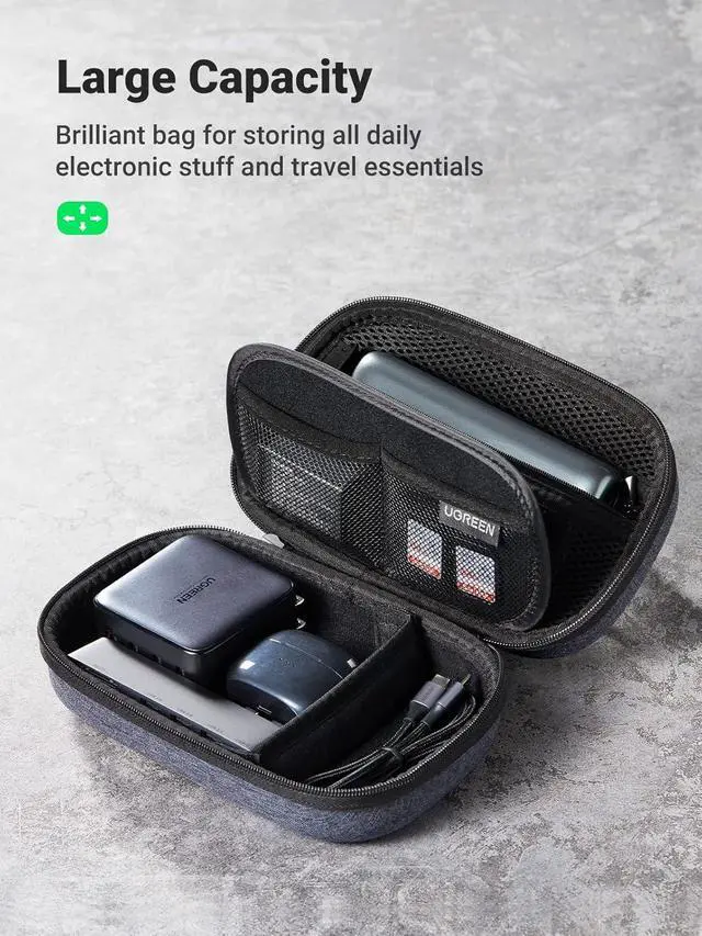 Alt view image 4 of 7 - Electronic Organizer Travel Case Pouch Bag Accessories Portable Waterproof Storage Bag Travel Essentials with Cable USB Flash Drive Charger External Battery Memory Card