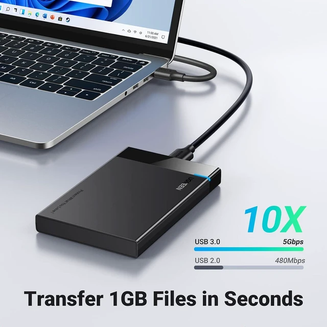 Alt view image 2 of 7 - UGREEN 2.5" Hard Drive Enclosure USB 3.0 to SATA III Adapter,5Gbps