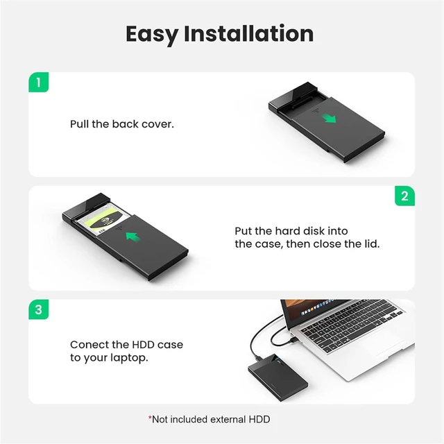 Alt view image 4 of 7 - 2.5" Hard Drive Enclosure USB 3.0 to SATA III Adapter Bundle with Revodok 105 USB C Hub 5 in 1 Multiport Adapter