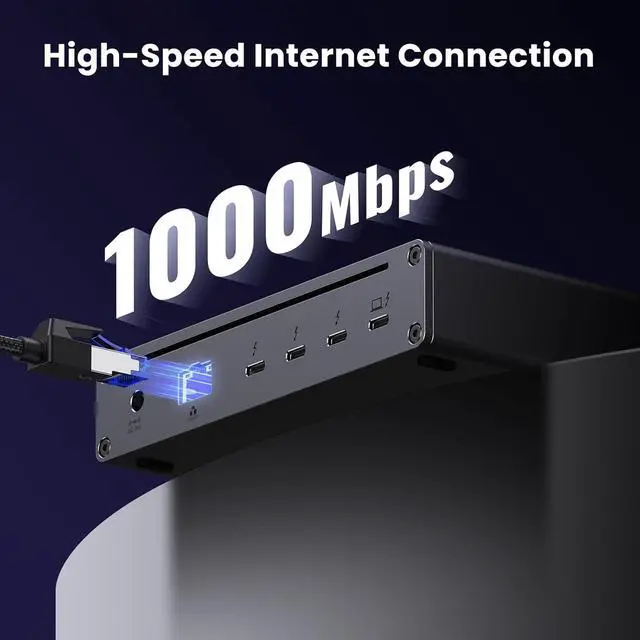 Alt view image 6 of 7 - Thunderbolt 4 Dock 8-in-1 40Gbps TB4 Hub 3 x TB 4 Dual 4K@60Hz or Single 8K Display, 85W Charging, Gigabit Ethernet, 3 x USB A 3.2. Revodok Max 208 for Mac M1/M2/M3/M4 Pro/Max