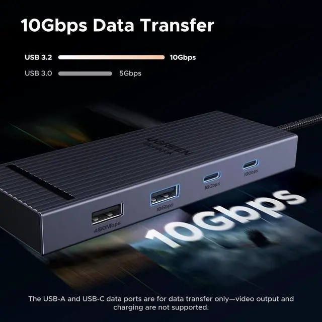 Alt view image 3 of 7 - Revodok Pro USB C Hub for Laptop 8 in 1 MacBook Docking Station 4K 60Hz HDMI, 100W PD Charging, USB-C & USB-A 10Gbps Data Ports, SD/TF Card Reader for MacBook Neo/Pro/Air, XPS, Thinkpad
