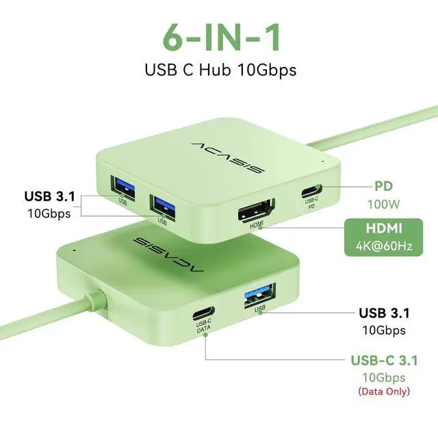 Alt view image 2 of 6 - USB C to Dual HDMI DisplayLink Adapter, 4K@60Hz, 2 HDMI & 3 USB-A Ports, 100W PD Charging, USB C DisplayLink Docking Station for Mac M1/M2/M3/Windows,USB A/C to Dual Monitor Adapter (Black)