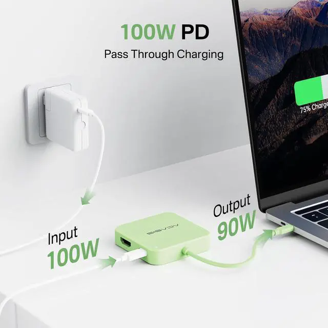 Alt view image 4 of 6 - USB C to Dual HDMI DisplayLink Adapter, 4K@60Hz, 2 HDMI & 3 USB-A Ports, 100W PD Charging, USB C DisplayLink Docking Station for Mac M1/M2/M3/Windows,USB A/C to Dual Monitor Adapter (Black)