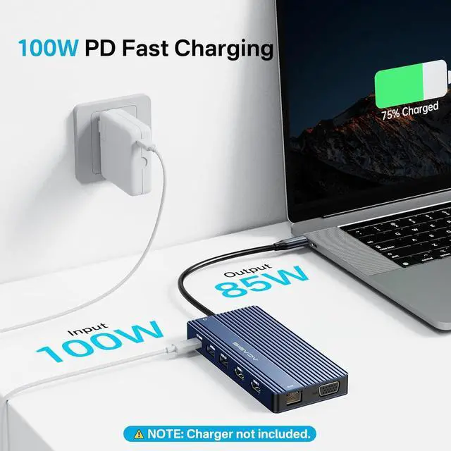 Alt view image 6 of 7 - Powered USB 3.2 Hub, 10 Ports USB 3.2 Hub(5 USB-A 3.2 Ports+5 USB-C 3.2 Ports), Aluminum USB Hub Powered with 48W Power Adapter, USB Hub for PC/Laptop, Computer, Flash Drive, Printer, Camera