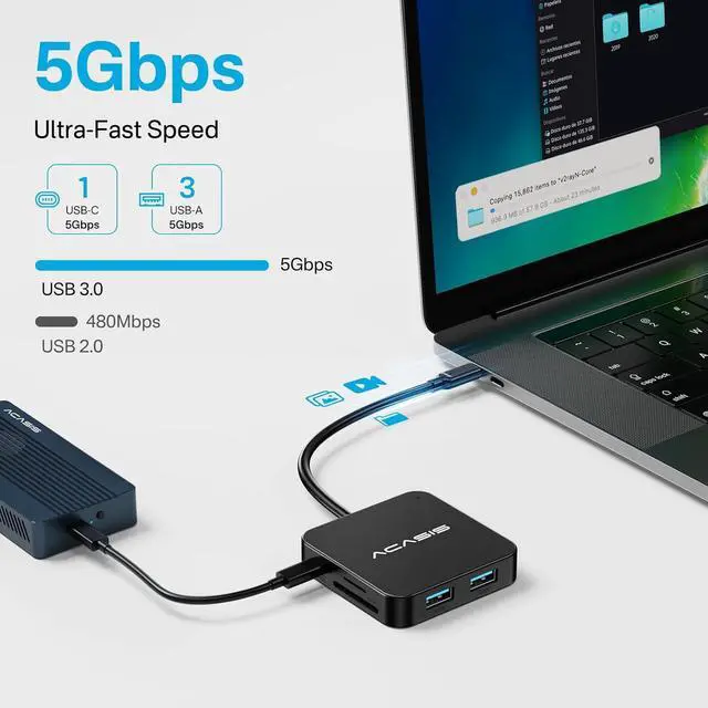 Alt view image 3 of 7 - USB C Splitter with 4K@60Hz Video Output, USB C Hub 10Gbps with 1xHDMI, 1xUSB C Video Output for Portable Monitor, 3xUSB C 10Gbps,100W PD, Multiport Adapter Splitter for Dell/HP/Mac Pro/Samsung