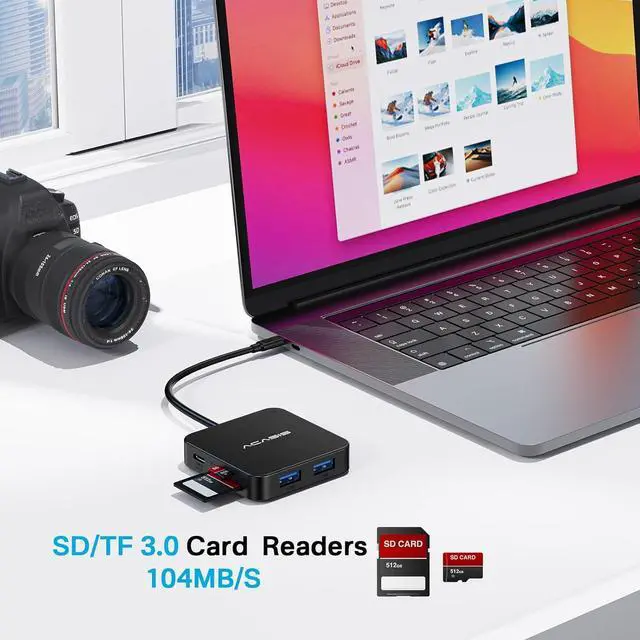 Alt view image 6 of 7 - USB C Splitter with 4K@60Hz Video Output, USB C Hub 10Gbps with 1xHDMI, 1xUSB C Video Output for Portable Monitor, 3xUSB C 10Gbps,100W PD, Multiport Adapter Splitter for Dell/HP/Mac Pro/Samsung