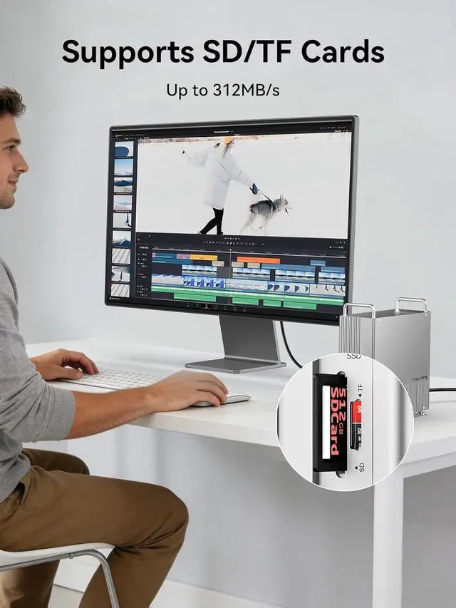 Alt view image 5 of 7 - USB C Laptop Docking Station HDMI 4K60Hz with Nvme Enclosure, 10-in-1 USB C Hub Multiport Adapter with HDMI, PD, Ethernet, SD/TF, 10G USB C/A Ports, Audio, Works for Mac/Dell/HP/Surface