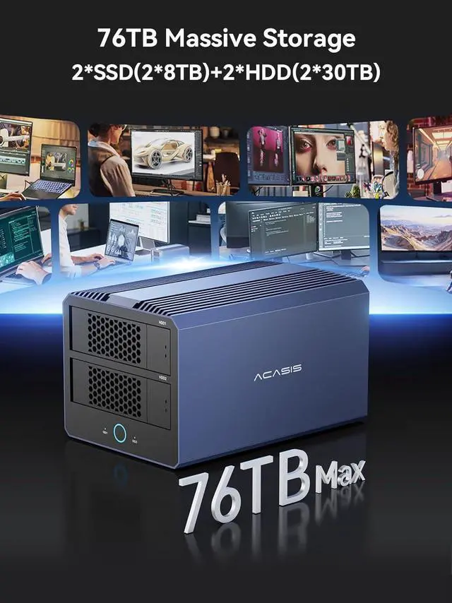 Alt view image 3 of 7 - 40Gbps M.2 NVMe SSD Enclosure with Aluminum Heat-dissipating fins Noiseless USB4 External SSD Enclosure Prevents Throttling & Maintains High Speeds M.2 Enclosure Compatible M1/M2/M3M4/ MacBook