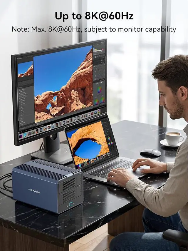 Alt view image 7 of 7 - 40Gbps M.2 NVMe SSD Enclosure with Aluminum Heat-dissipating fins Noiseless USB4 External SSD Enclosure Prevents Throttling & Maintains High Speeds M.2 Enclosure Compatible M1/M2/M3M4/ MacBook