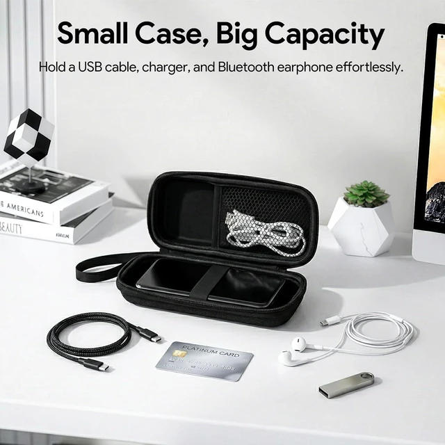 Alt view image 2 of 7 - Carrying Case, EVA Zipper Carrying Hard Case Cover for SSD Enclosure, Compatible with WL-UTE50, WL-UTE51, WL-ST401C, WL-ST406C, Travel Case Protective Cover Storage Bag