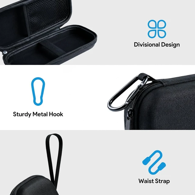 Alt view image 3 of 7 - Carrying Case, EVA Zipper Carrying Hard Case Cover for SSD Enclosure, Compatible with WL-UTE50, WL-UTE51, WL-ST401C, WL-ST406C, Travel Case Protective Cover Storage Bag