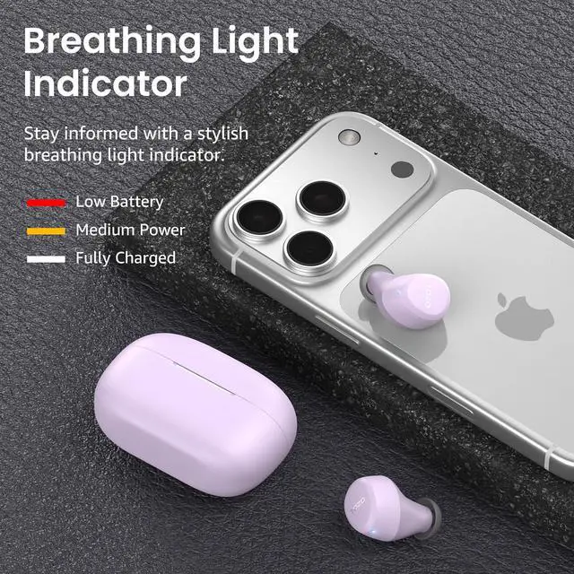 Alt view image 6 of 7 - A1 Wireless Earbuds Bluetooth 5.3 Light Weight in Ear IPX5 Waterproof Headphones 2 Mic for AI Calls, Immersive Premium Sound Bass Headset with Charging Case, 32 Presets EQ Customization via App
