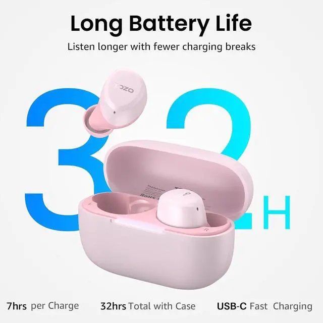 Alt view image 4 of 7 - A1 Wireless Earbuds Bluetooth 5.3 Light Weight in Ear IPX5 Waterproof Headphones 2 Mic for AI Calls, Immersive Premium Sound Bass Headset with Charging Case, 32 Presets EQ Customization via App