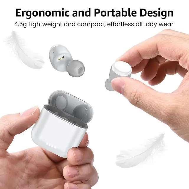 Alt view image 7 of 7 - T6 Wireless Earbuds, Bluetooth 5.3 Ear Buds, Stereo Sound in Ear Headphones, 50 Hours Playtime, Wireless Charging Case, APP Customizable EQs, IPX8 Waterproof Earphones