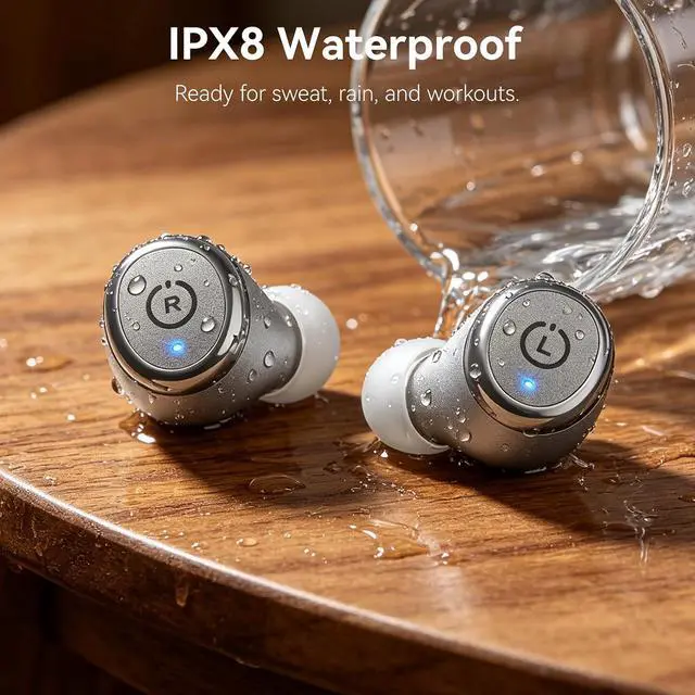 Alt view image 5 of 7 - T10 Wireless Earbuds Bluetooth 5.3 Headphones, App Customize EQ, Ergonomic Design, 55H Playtime, Wireless Charging Case, IPX8 Waterproof Sound in-Ear Headset, New Version